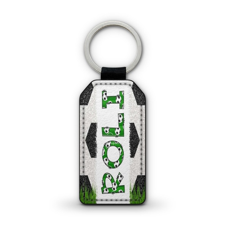 Focis fehér prémium bőr kulcstartó Roli