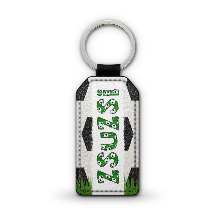 Focis fehér prémium bőr kulcstartó Zsuzsi