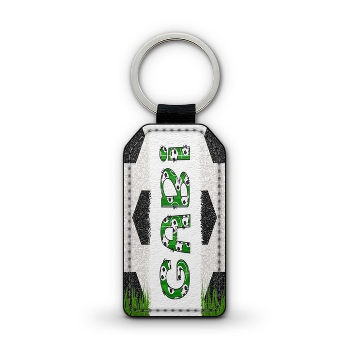 Focis fehér prémium bőr kulcstartó Gabi