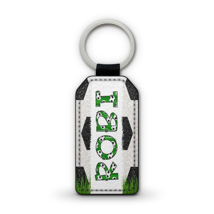 Focis fehér prémium bőr kulcstartó Robi