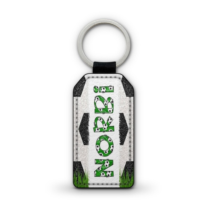 Focis fehér prémium bőr kulcstartó Norbi