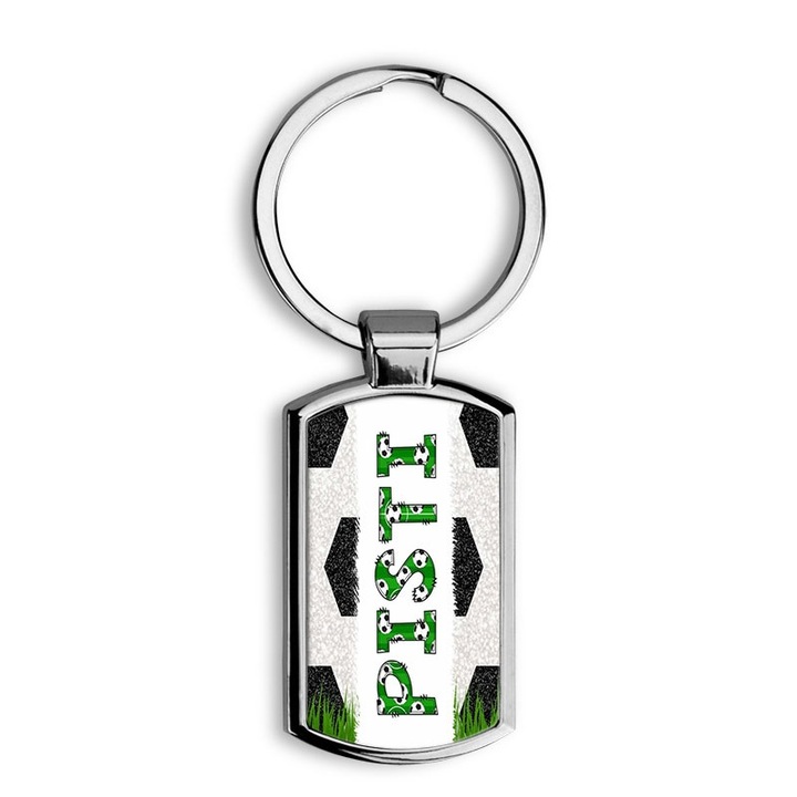 Focis fehér elegáns fém kulcstartó Pisti