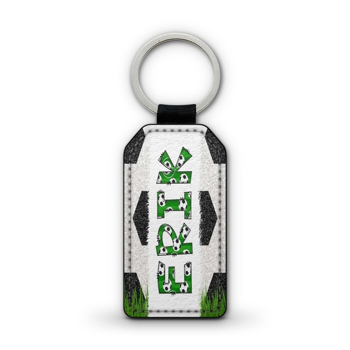 Focis fehér prémium bőr kulcstartó Erik