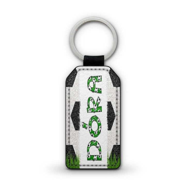 Focis fehér prémium bőr kulcstartó Dóra