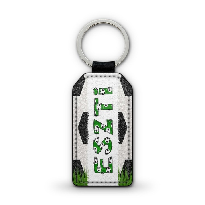 Focis fehér prémium bőr kulcstartó Eszti