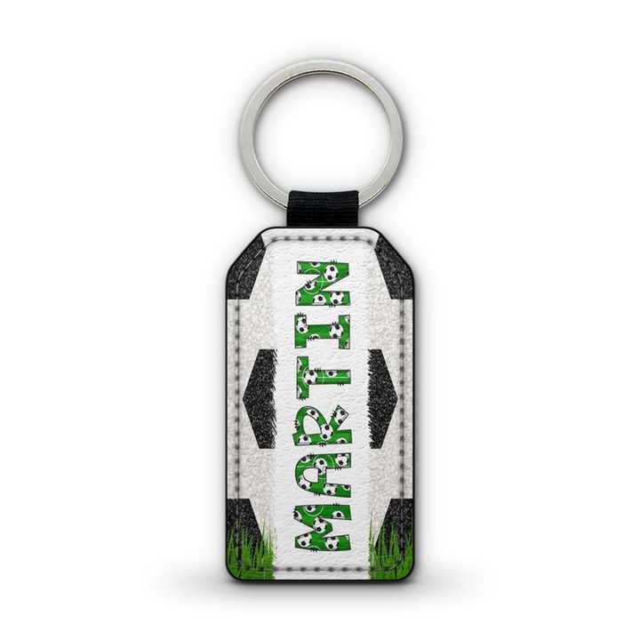 Focis fehér prémium bőr kulcstartó Martin