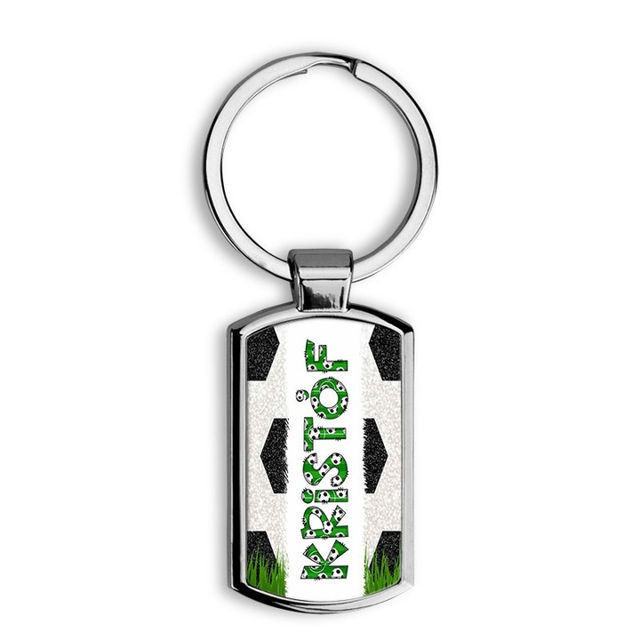 Focis fehér elegáns fém kulcstartó Kristóf