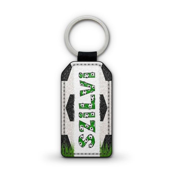 Focis fehér prémium bőr kulcstartó Szilvi