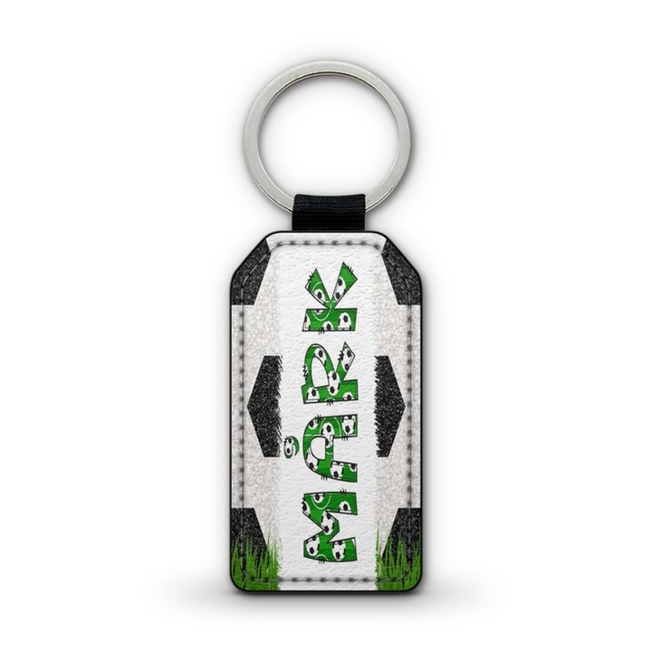 Focis fehér prémium bőr kulcstartó Márk