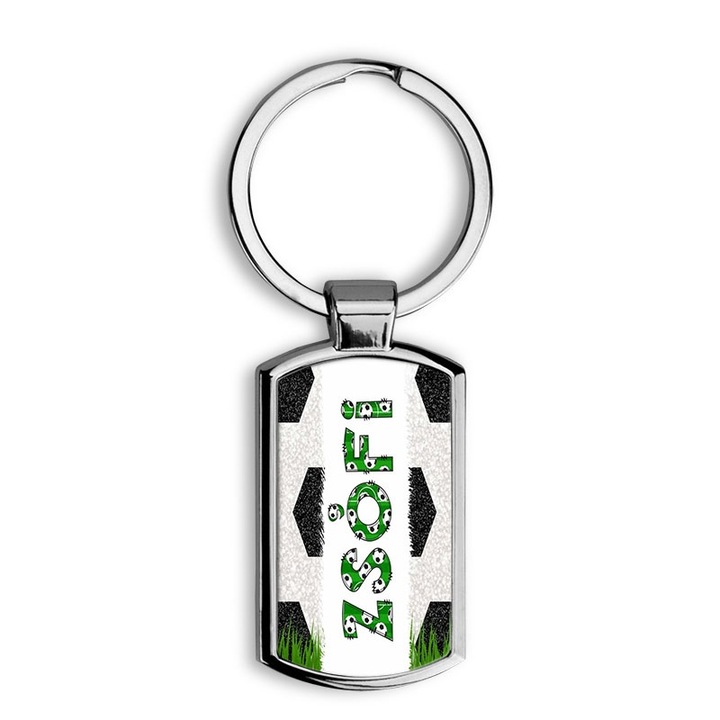 Focis fehér elegáns fém kulcstartó Zsófi