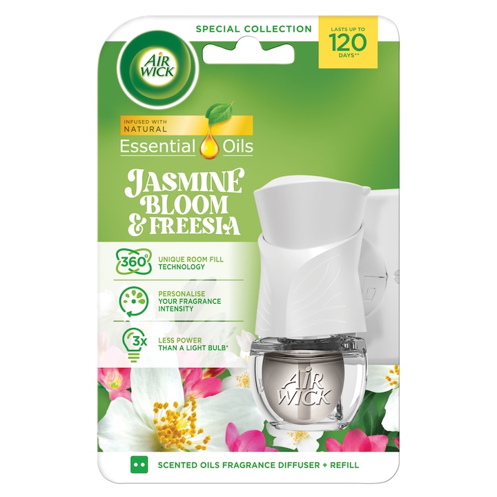 Air Wick Blooming жасмин и фрезия електрически освежител и пълнител, 19 ml
