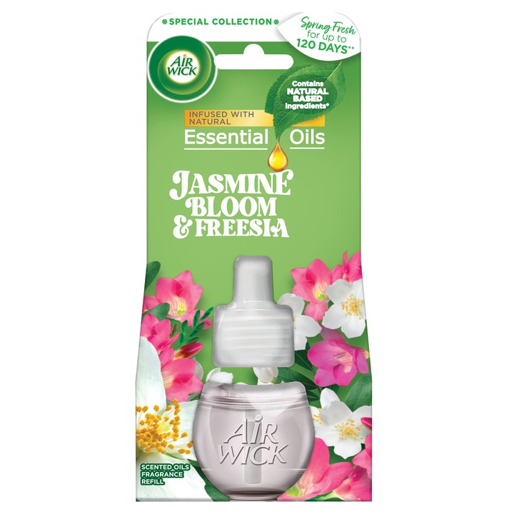 Air Wick Blooming jasmine és frézia utántöltő elektromos légfrissítő készülékhez, 19ml