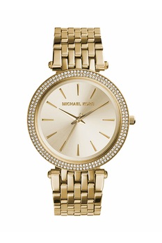 Michael Kors, Ceas rotund decorat cu cristale Darci, Auriu Michael Kors, Ceas rotund decorat cu cristale Darci, Auriu