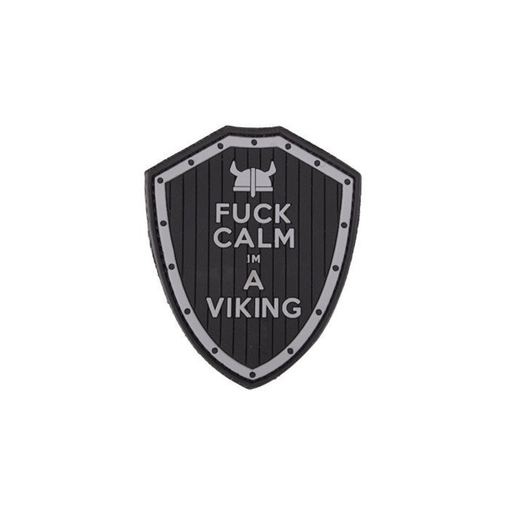 Patch 3D pentru imbracaminte, 101 Inc, PVC, Cu model, Gri/Negru