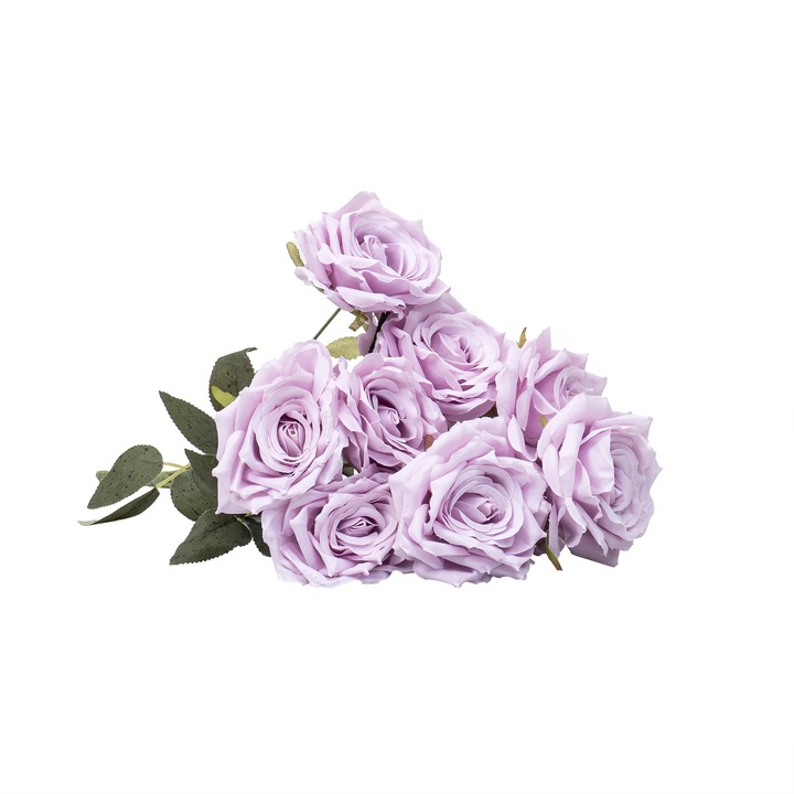 9 db művirág csokor, lila színű, H 45 cm, BSP / SL396_L