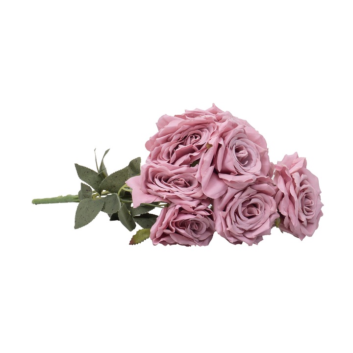 9 db művirág csokor, lila színű, H 45 cm, BSP / SL396_M,