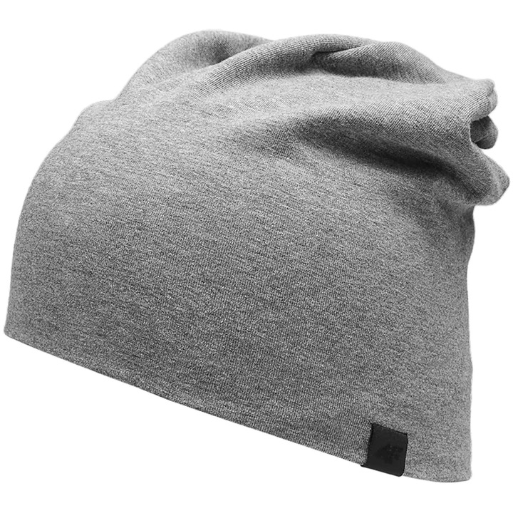 Caciula beanie pentru barbati, 4F, Bumbac, Gri, One Size