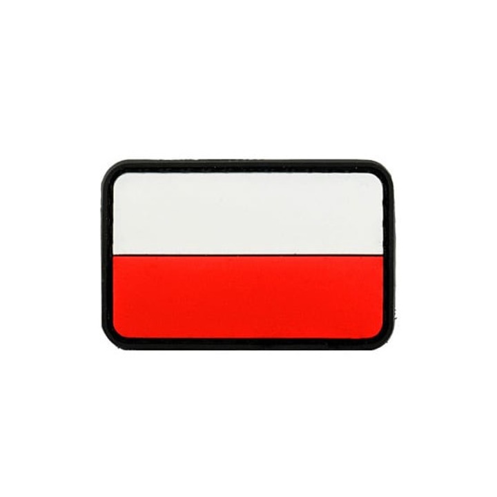 Patch 3D pentru imbracaminte, 101 Inc, PVC, Cu model Steagul Poloniei, Alb/Rosu