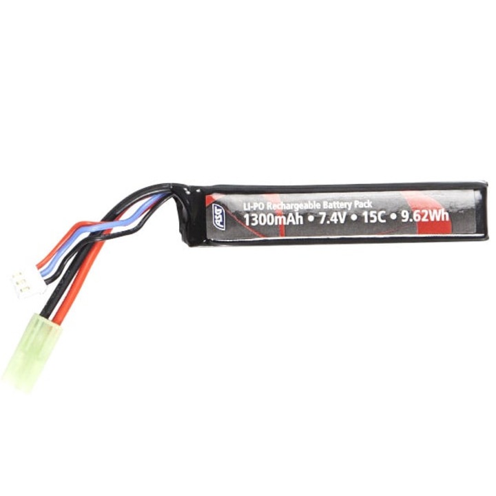Baterie LiPo, Action Sport Games, 74V, 1300mAh, 15C, 92 x 19 x 17 mm, Multicolor