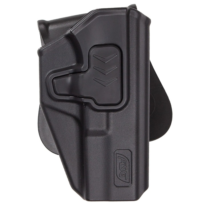 Husa pentru arme ASG, neagra, din polymer, ajustabila 360°, pentru curele de maxim 42 mm