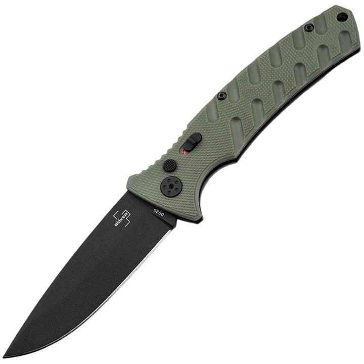 Cutit tactic, Boker, Otel/Aluminiu, 92 mm, Verde/Negru