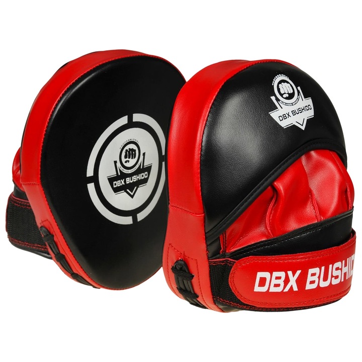 2db boxkesztyű készlet, DBX Bushido, Eco-bőr, 19 x 16 cm, fekete/piros