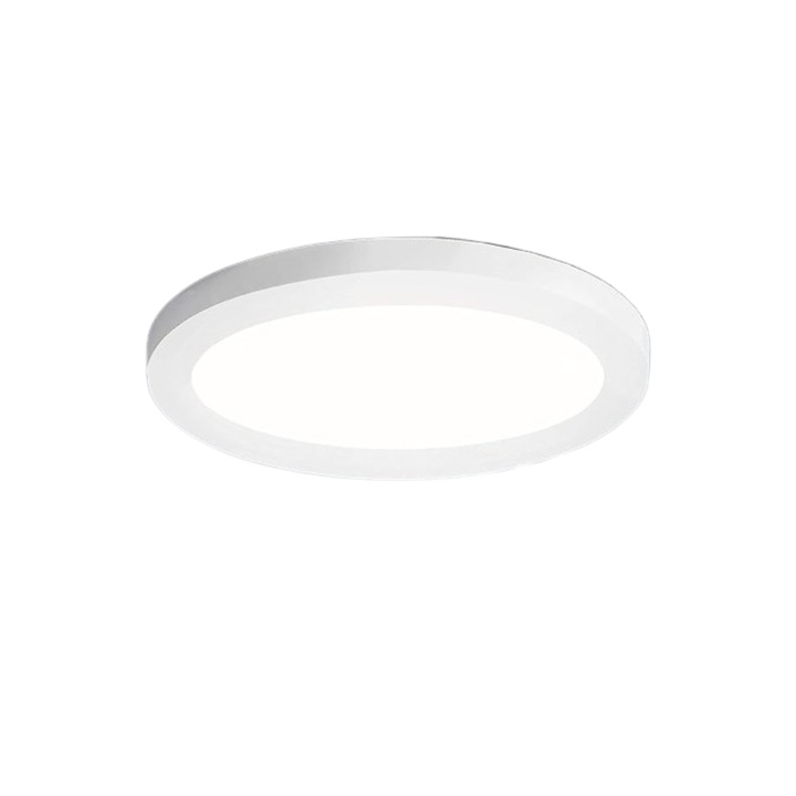 Lustra de tavan LED Lumare 12W, Extra plat, Rotund, 800lm, diametru 170mm, 240V, IP44, Alb Cald 3000K, Alb