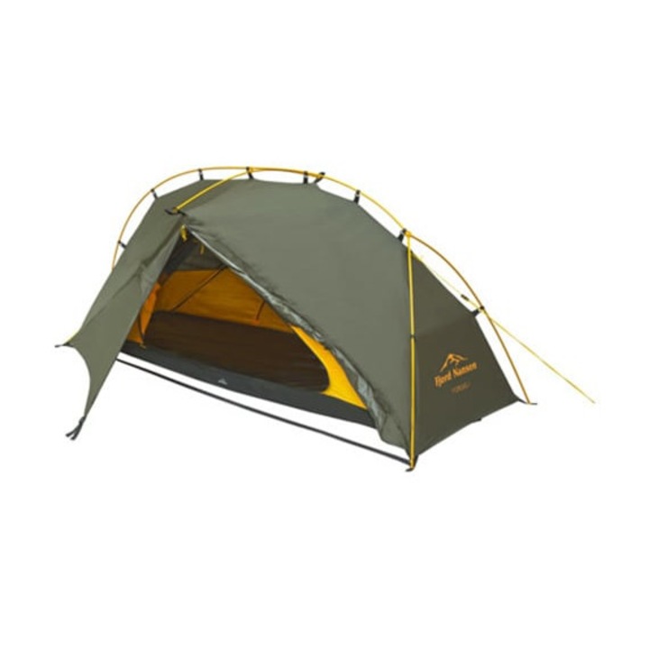 Sátor egyszemélyes, Fjord Nansen, poliészter, 5000 mm H20, 2 kg, khaki/sárga