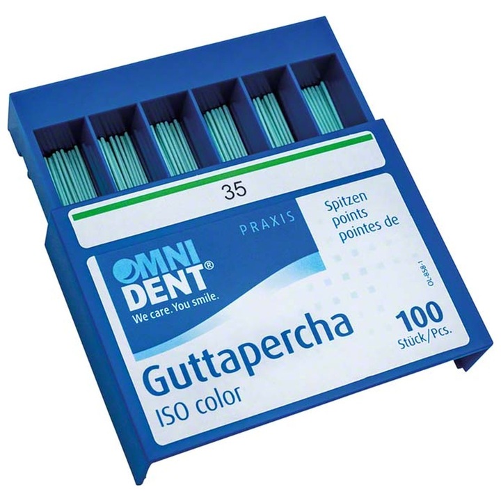 Guttapercha kúp fogászati gyökérkezelésekhez, 35-ös méret, 100 db