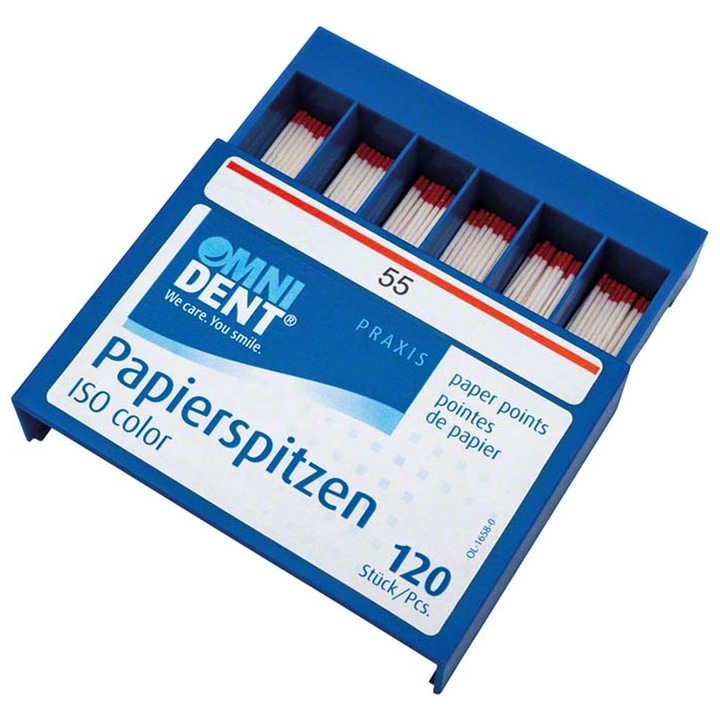 Papírkúpok fogászati gyökérkezelésekhez, 55-ös méret, 120 db