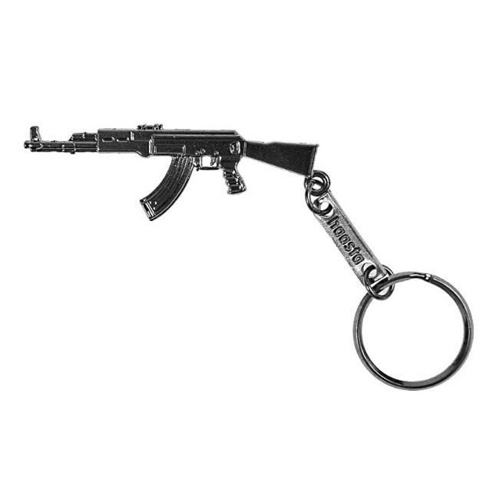 Kulcstartó, Haasta, AK-47 karabély, Fém, 6 x 11 cm, Fekete