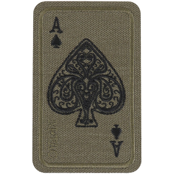 Ecuson Morale Patch M-Tac As de Pica, Cordura 500D, Ranger Green, 50x80mm