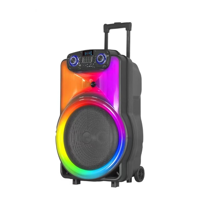 Boxa portabila bluetooth kolov XH-1502, USB, Radio FM, microfon, joc de lumin RGB, 15'