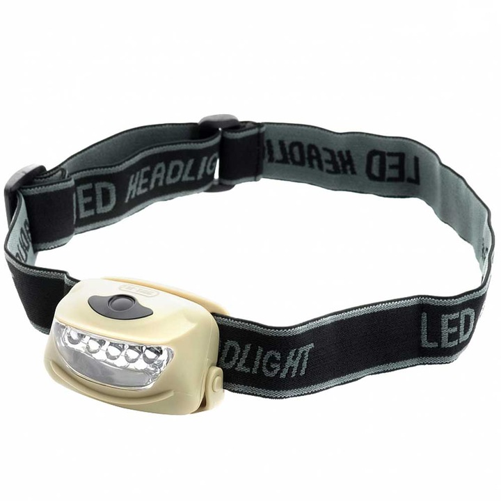 Lanterna frontala LED, M-Tac, 18 Lm, Plastic/Nailon, Kaki/Negru