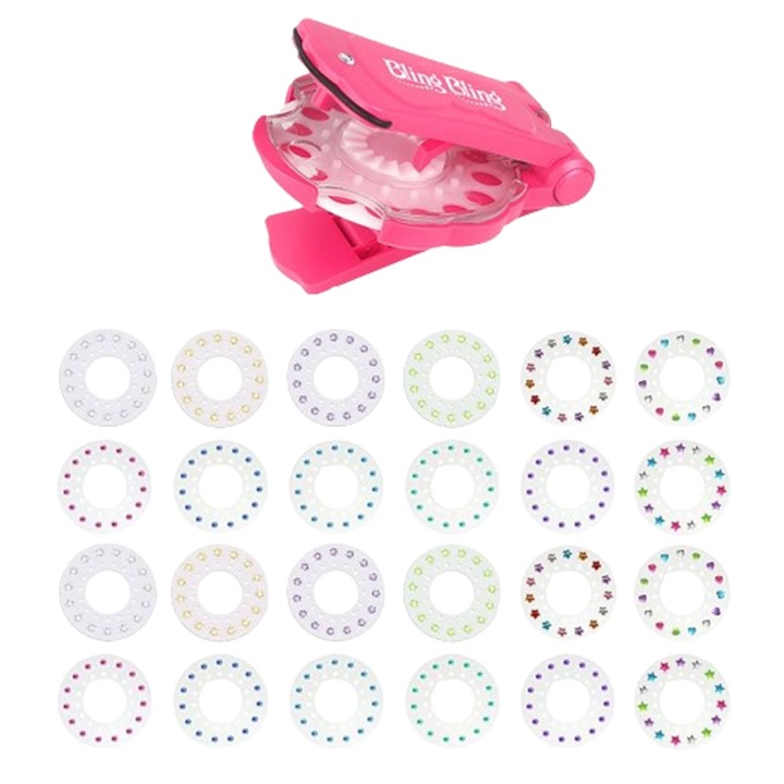 Bling Bling készlet, JENUOS, 360 gyémánt, újrafelhasználható, barkácsolás, strassz felvitele hajra, ruhára, cipőre, többszínű