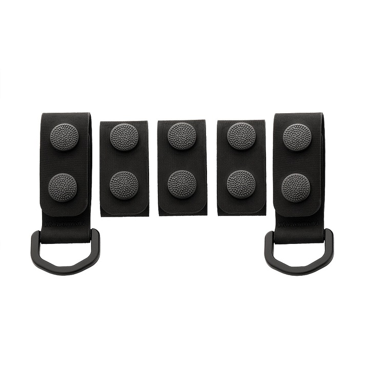 Set 5 bucle pentru curea tactica, M-Tac, negru, CSPE cauciuc sintetic, 14x2.5mm