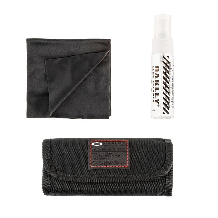 Set curatare lentile ochelari Oakley, 60 ml, negru, husa nylon