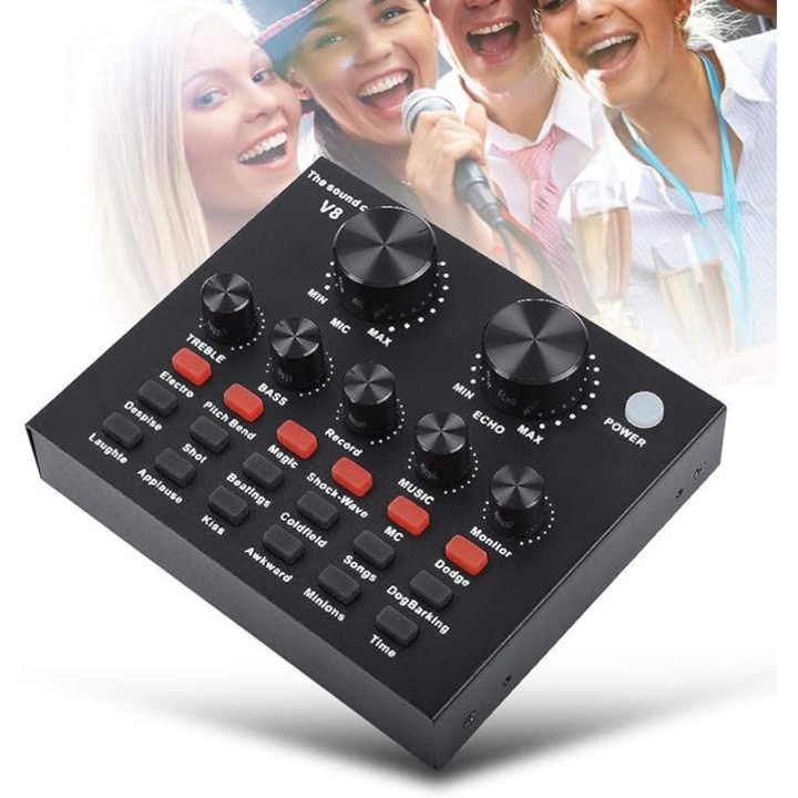 Placa de sunet V8 Webcast, Interfata Audio USB, Negru