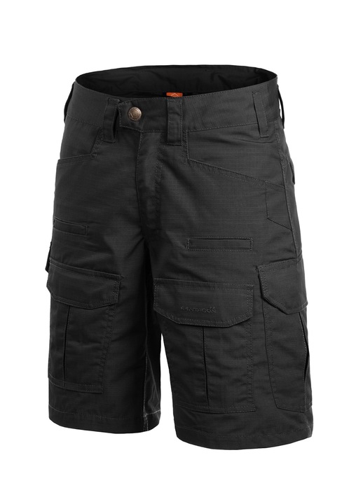 Pentagon Lycos taktikai rövidnadrág, poliészter/pamut RipStop, fekete, Fekete