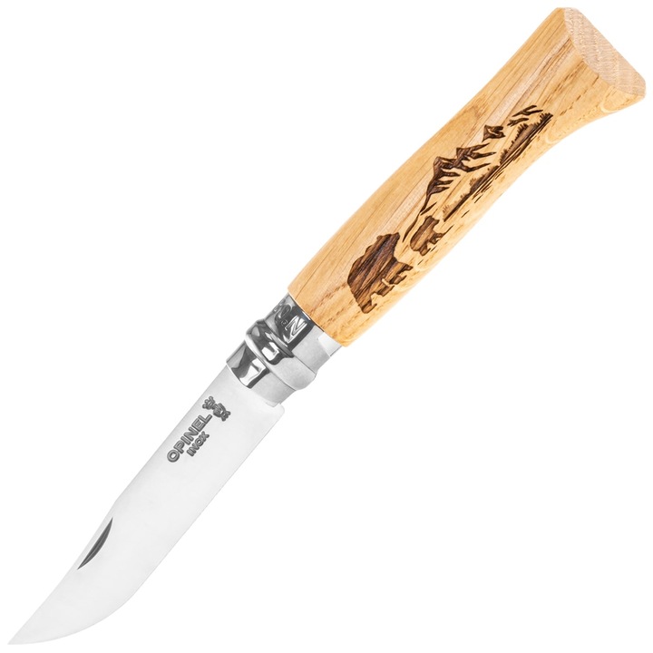 Briceag, Opinel, No.8 Animalia, Otel/Lemn, 193 mm, 45 g, Argintiu/Bej