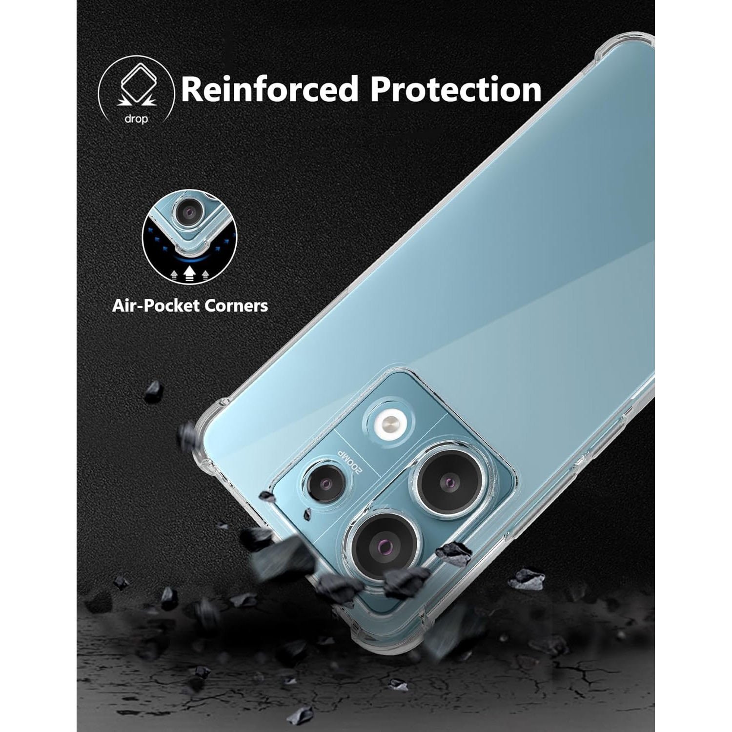Husa Xiaomi Redmi Note 13 Pro 5G Anti-Shock 1.5 mm, reinforced 4 corners, Aiyando, clear