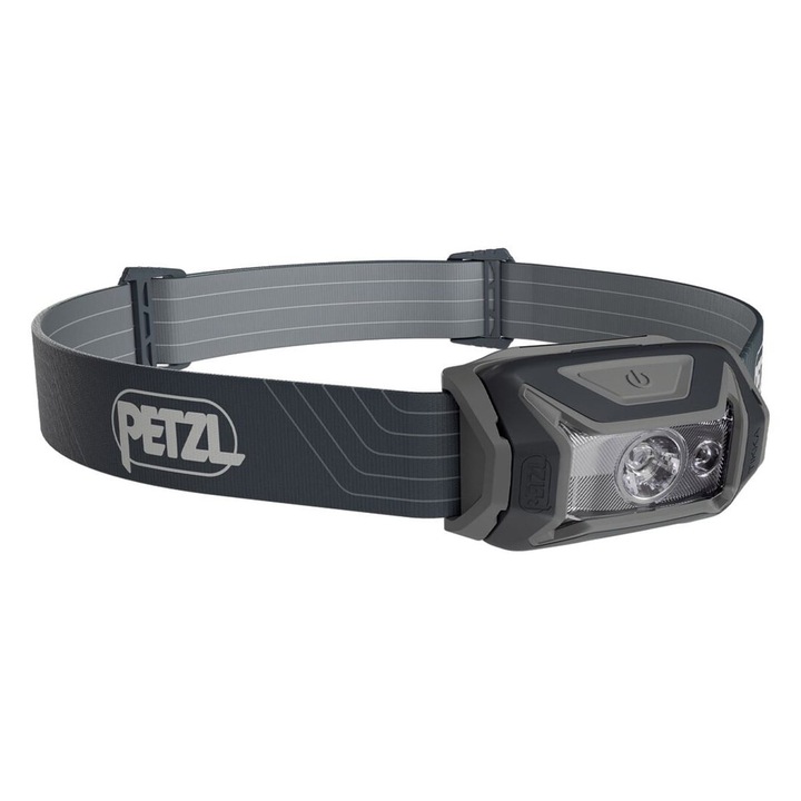 Челник Petzl Tikka 2022, 350 лумена, водоустойчивост IPX4, сив, 75x45mm