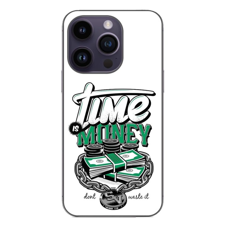 Калъф, съвместим с модел Apple iPhone 14 Pro Silicon Gel Tpu Message Time Is Money