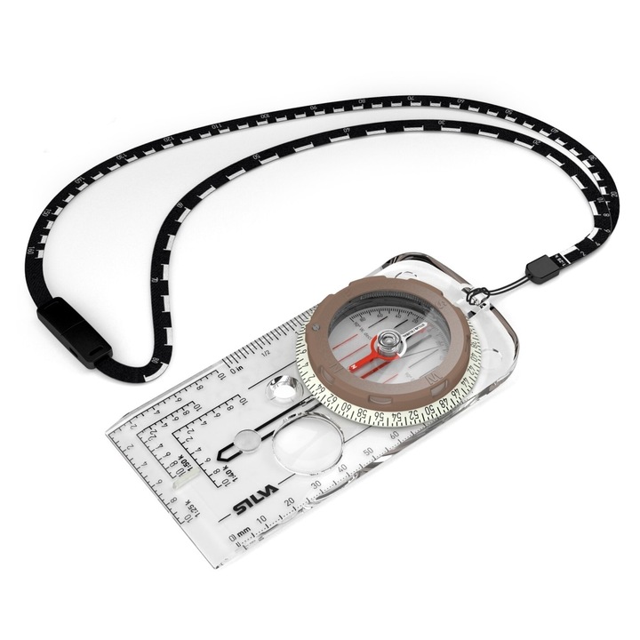 Busola profesionala Silva 5-6400/360, dimensiuni 126x60mm, marcaje fotoluminiscente, scala Romer