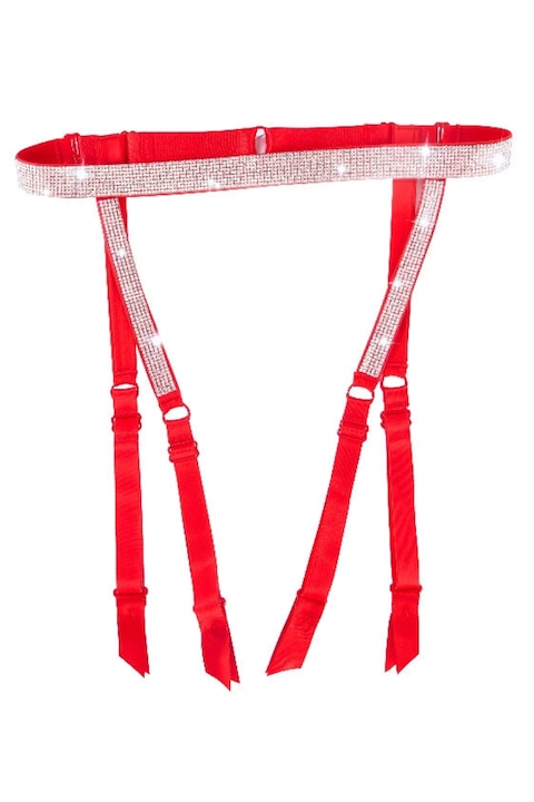 Дамски жартиер, WildFashion, Полиестер, 1534, Червен, One Size