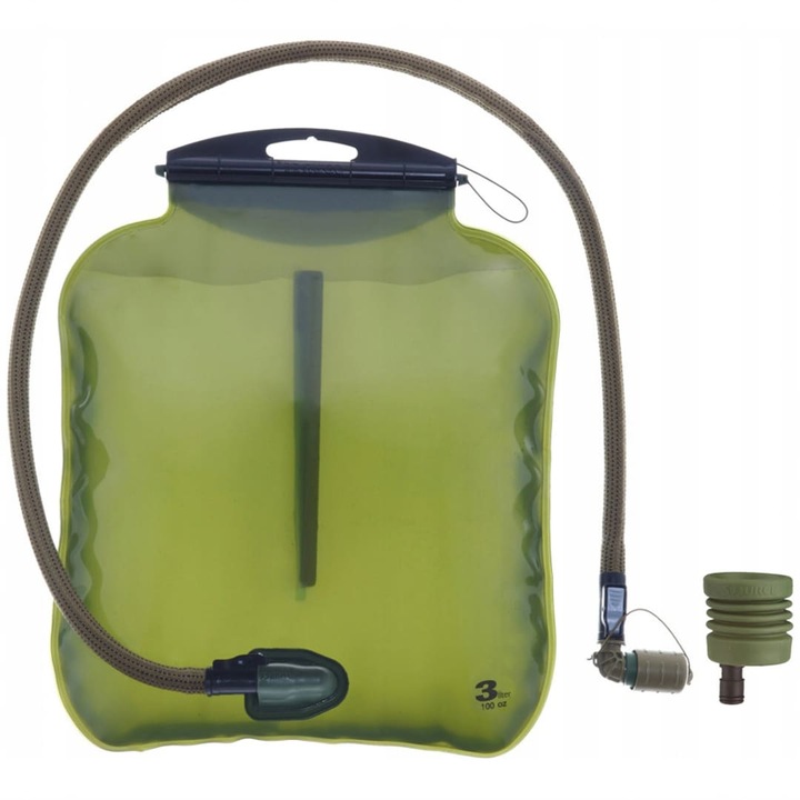 Víztartály, Forrás, Polietilén, 3 L, Fekete/zöld