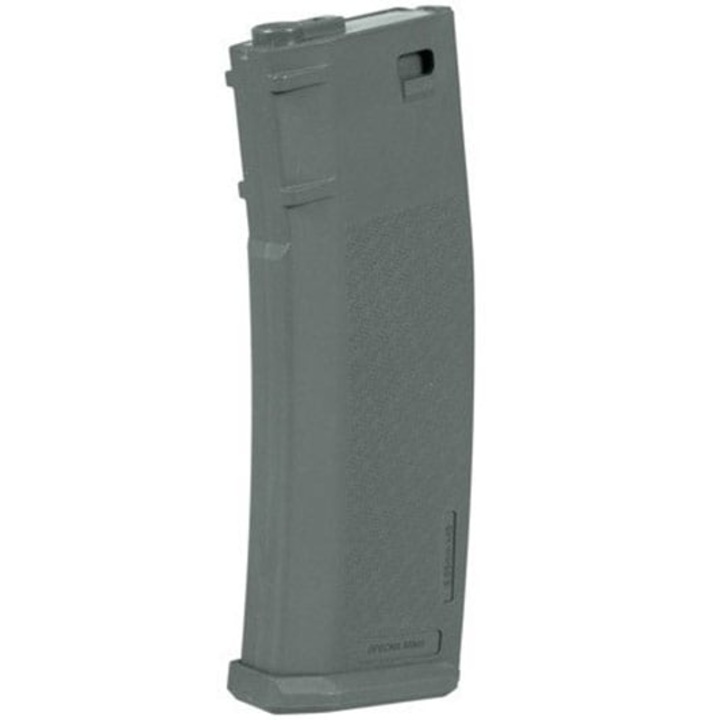 Magazie munitie Mid-cap Specna Arms S-Mag, plastic, textura antiderapanta, 125 bile, gri