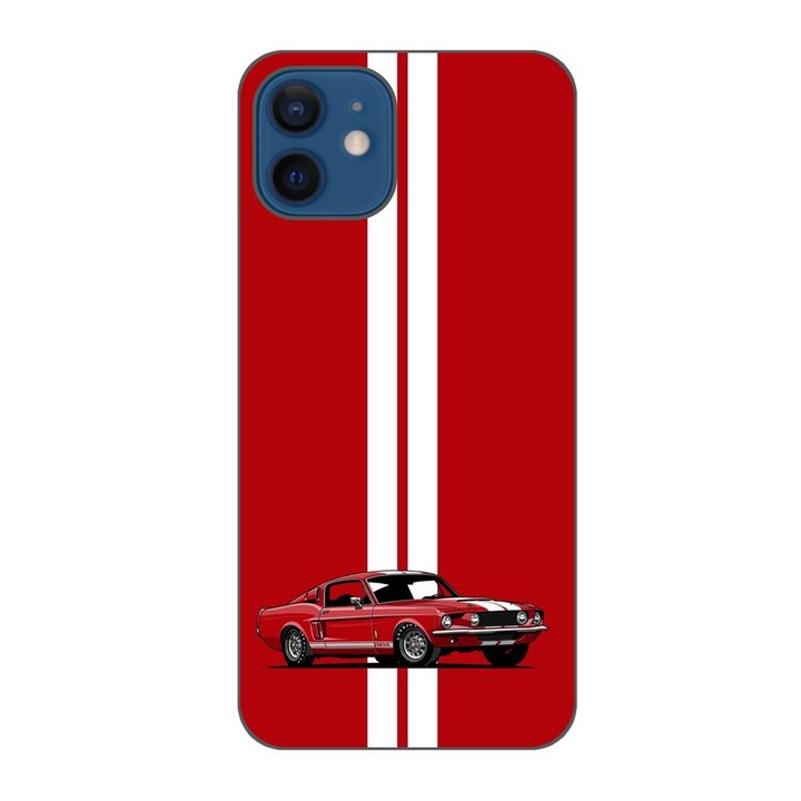 Husa compatibila cu Apple iPhone 12 Silicon Gel Tpu Model Red Mustang