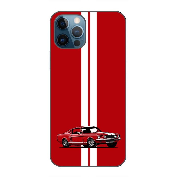 Калъф, съвместим с Apple iPhone 12 Pro Max Silicone Gel Tpu Модел Red Mustang
