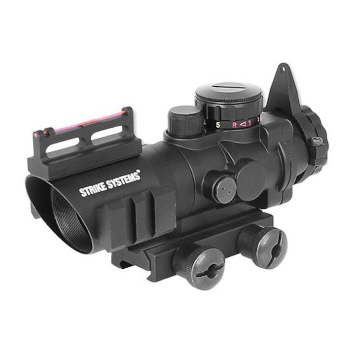 Telescop tactica Strike Systems 4x32, iluminare rosie si verde, metal, 155x32mm, negru